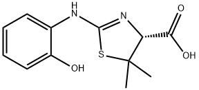 (4R)-4,5-Dihydro-2-[(2-hydroxyphenyl)amino]-5,5-dimethyl-4-thiazolecarboxylic acid Struktur