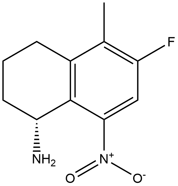 (R)-6-Fluoro-1,2,3,4-tetrahydro-5-methyl-8-nitro-1-naphthalenamine Struktur