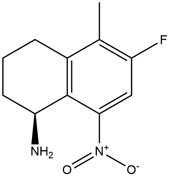 (S)-6-Fluoro-1,2,3,4-tetrahydro-5-methyl-8-nitro-1-naphthalenamine Struktur