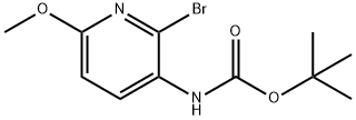 (2-Bromo-6-methoxy-pyridin-3-yl)-carbamic acid tert-butyl ester Struktur