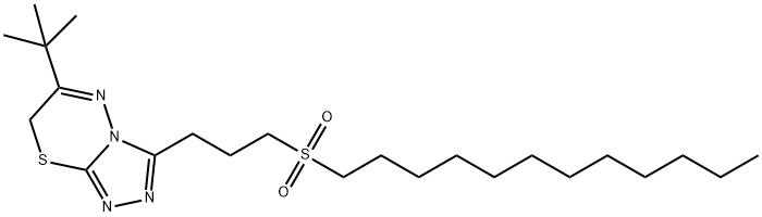 6-tert-butyl-3-(3-dodecylsulfonyl)propyl-7H-1,2,4-triazolo[3.4b][1,3,4]thiadiazine Struktur