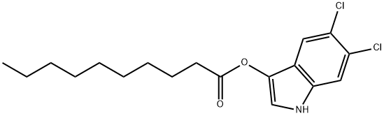 Decanoic acid 5,6-dichloro-1H-indol-3-yl ester Struktur