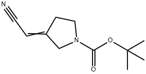 1-Pyrrolidinecarboxylic acid, 3-(cyanomethylene)-, 1,1-dimethylethyl ester Struktur