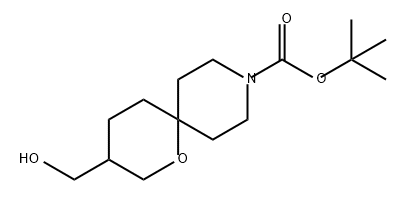 1-Oxa-9-azaspiro[5.5]undecane-9-carboxylic acid, 3-(hydroxymethyl)-, 1,1-dimethylethyl ester Struktur