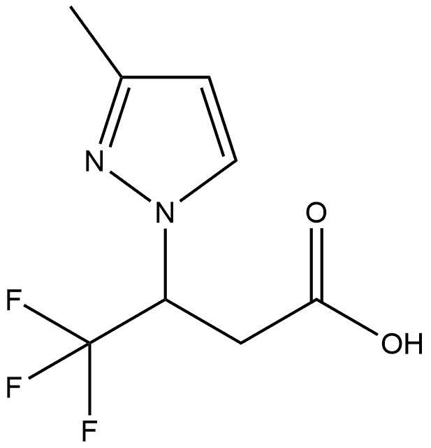 4,4,4-trifluoro-3-(3-methyl-1H-pyrazol-1-yl)butanoic acid Struktur