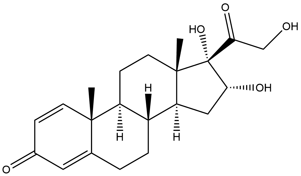 Pregna-1,4-diene-3,20-dione, 16,17,21-trihydroxy-, (16α)- (9CI) Struktur