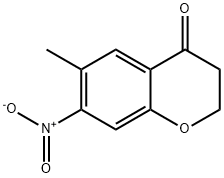 4H-1-Benzopyran-4-one, 2,3-dihydro-6-methyl-7-nitro- Struktur