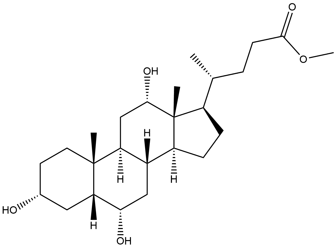 Cholan-24-oic acid, 3,6,12-trihydroxy-, methyl ester, (3α,5β,6α,12α)- Struktur