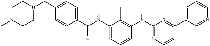 Benzamide, 4-?[(4-?methyl-?1-?piperazinyl)?methyl]?-?N-?[2-?methyl-?3-?[[4-?(3-?pyridinyl)?-?2-?pyrimidinyl]?amino]?phenyl]?- Struktur