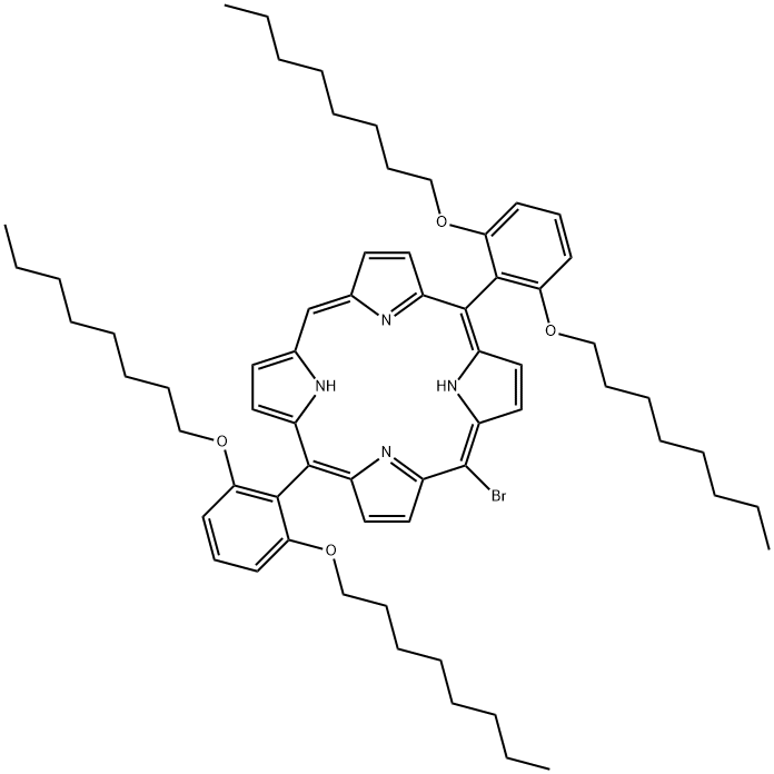 21H,23H-Porphine, 5,15-bis[2,6-bis(octyloxy)phenyl]-10-bromo- Struktur