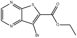 Thieno[2,3-b]pyrazine-6-carboxylic acid, 7-bromo-, ethyl ester Struktur