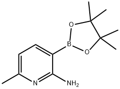 2-Pyridinamine, 6-methyl-3-(4,4,5,5-tetramethyl-1,3,2-dioxaborolan-2-yl)- Struktur