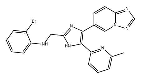 1H-Imidazole-2-methanamine, N-(2-bromophenyl)-5-(6-methyl-2-pyridinyl)-4-[1,2,4]triazolo[1,5-a]pyridin-6-yl- Struktur