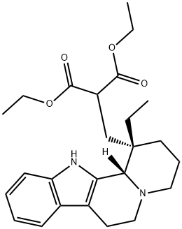 (-)-1β-2(2′-Diethoxy-carbonyl-ethyl)-1α-ethyl-1,2,3,4,6,7,12,12b-α-octahydro-indolo[2,3-a]quinolizin Struktur