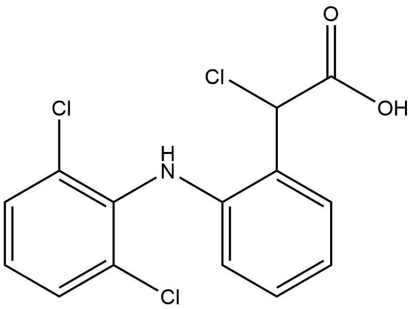 Benzeneacetic acid, α-chloro-2-[(2,6-dichlorophenyl)amino]- Struktur