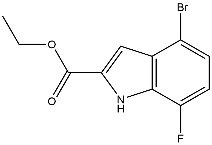 ethyl 4-bromo-7-fluoro-1H-indole-2-carboxylate Struktur