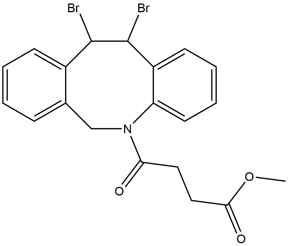 Dibenz[b,f]azocine-5(6H)-butanoic acid, 11,12-dibromo-11,12-dihydro--oxo-, methyl ester Struktur