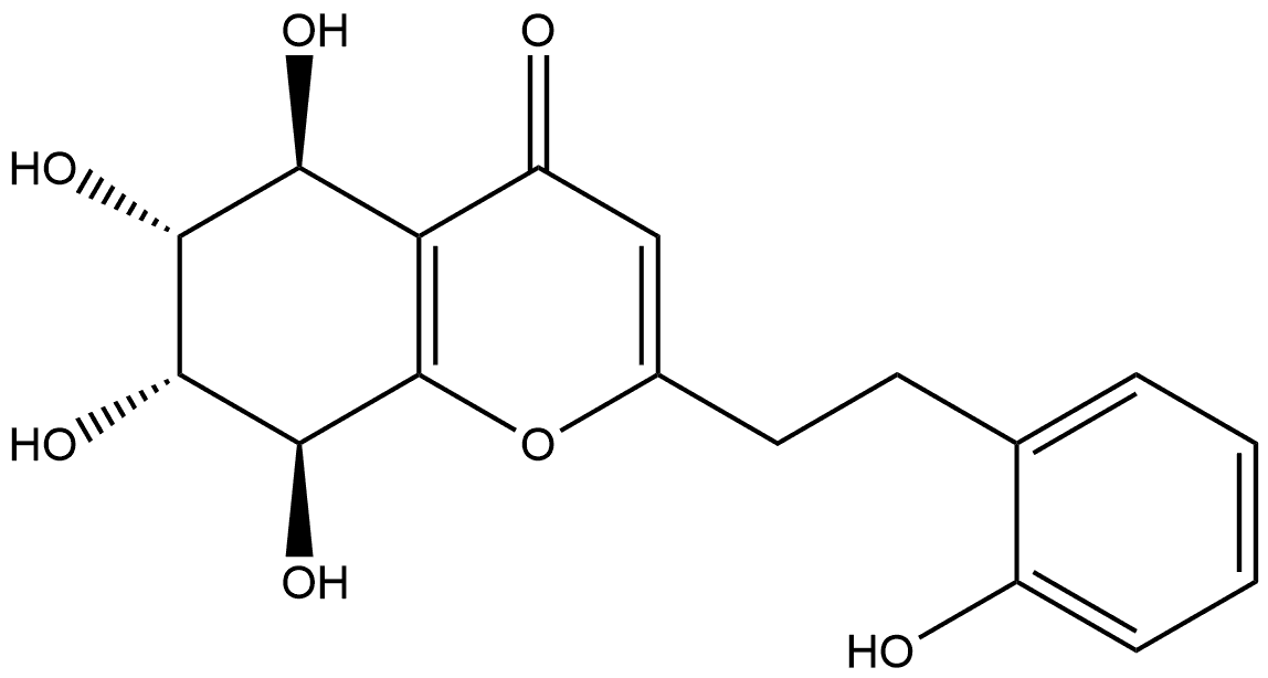 4H-1-Benzopyran-4-one, 5,6,7,8-tetrahydro-5,6,7,8-tetrahydroxy-2-[2-(2-hydroxyphenyl)ethyl]-, [5S-(5α,6β,7β,8α)]- (9CI) Struktur