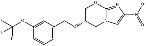 5H-Imidazo[2,1-b][1,3]oxazine, 6,7-dihydro-2-nitro-6-[[3-(trifluoromethoxy)phenyl]methoxy]-, (6S)- Struktur