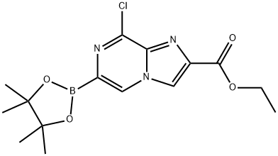 Imidazo[1,2-a]pyrazine-2-carboxylic acid, 8-chloro-6-(4,4,5,5-tetramethyl-1,3,2-dioxaborolan-2-yl)-, ethyl ester Struktur