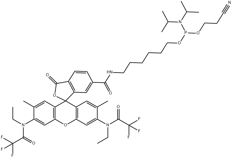 R6G phosphoramidite, 6-isomer Struktur