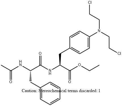 Alanine, N-(N-acetyl-3-phenyl-L-alanyl)-3-[p-[bis(2-chloroethyl)amino]phenyl]-, ethyl ester, L- (8CI) Struktur