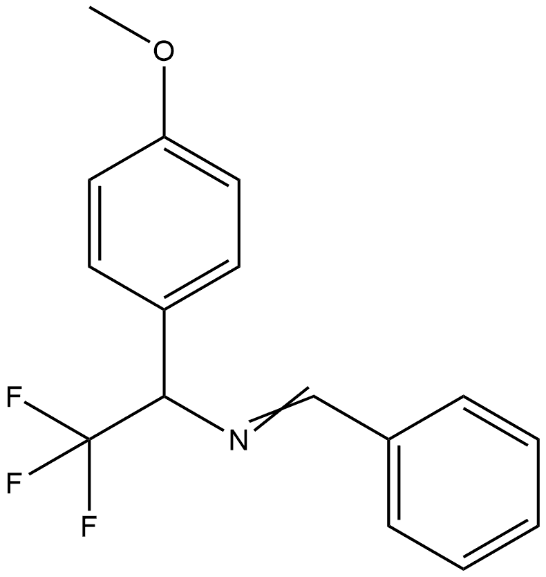 Benzenemethanamine, 4-methoxy-N-(phenylmethylene)-α-(trifluoromethyl)- Struktur