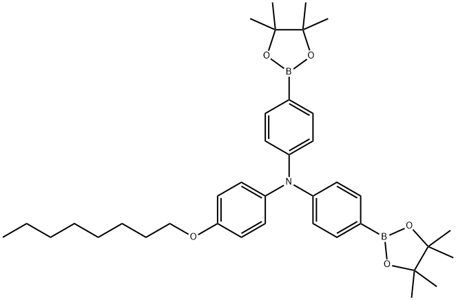 4-(Octyloxy)-N,N-bis[4-(4,4,5,5-tetramethyl-1,3,2-dioxaborolan-2-yl)phenyl]benzenamine Struktur