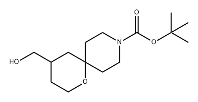 1-Oxa-9-azaspiro[5.5]undecane-9-carboxylic acid, 4-(hydroxymethyl)-, 1,1-dimethylethyl ester Struktur