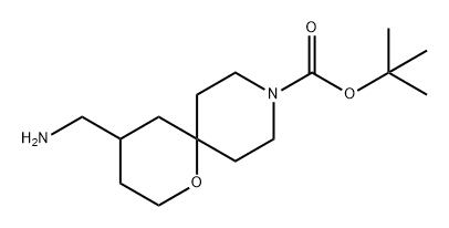 1-Oxa-9-azaspiro[5.5]undecane-9-carboxylic acid, 4-(aminomethyl)-, 1,1-dimethylethyl ester Struktur