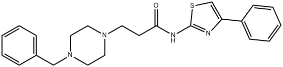 N-(4-フェニル-2-チアゾリル)-3-(4-ベンジルピペラジノ)プロパンアミド 化學(xué)構(gòu)造式