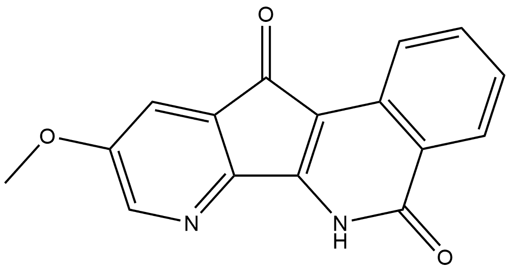 9-Methoxy-5H-pyrido[3′,2′:4,5]cyclopent[1,2-c]isoquinoline-5,11(6H)-dione|C16H10N2O3(A-5 不帶硝基的氧化產(chǎn)物)