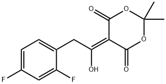 1,3-Dioxane-4,6-dione, 5-[2-(2,4-difluorophenyl)-1-hydroxyethylidene]-2,2-dimethyl- Struktur