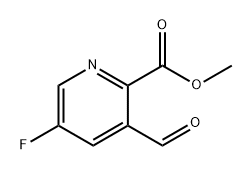 2-Pyridinecarboxylic acid, 5-fluoro-3-formyl-, methyl ester Struktur