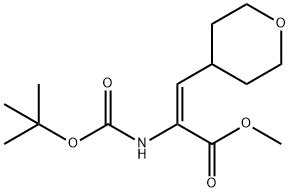 Methyl (2E)-2-[[(1,1-dimethylethoxy)carbonyl]amino]-3-(tetrahydro-2H-pyran-4-yl)-2-propenoate Struktur