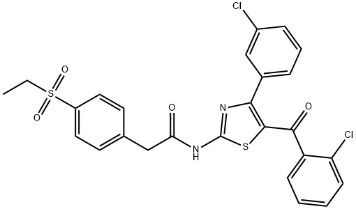 Benzeneacetamide, N-[5-(2-chlorobenzoyl)-4-(3-chlorophenyl)-2-thiazolyl]-4-(ethylsulfonyl)- Struktur