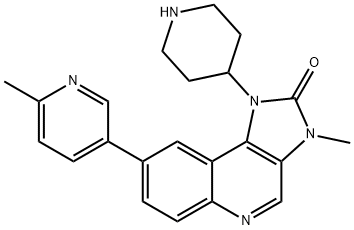 2H-Imidazo[4,5-c]quinolin-2-one, 1,3-dihydro-3-methyl-8-(6-methyl-3-pyridinyl)-1-(4-piperidinyl)- Struktur