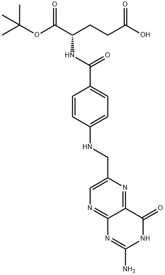 L-Glutamic acid, N-[4-[[(2-amino-3,4-dihydro-4-oxo-6-pteridinyl)methyl]amino]benzoyl]-, 1-(1,1-dimethylethyl) ester Struktur