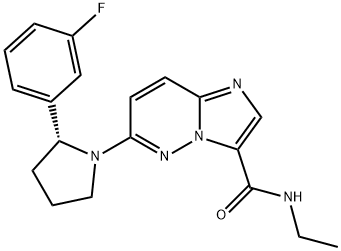 Imidazo[1,2-b]pyridazine-3-carboxamide, N-ethyl-6-[(2R)-2-(3-fluorophenyl)-1-pyrrolidinyl]- Struktur