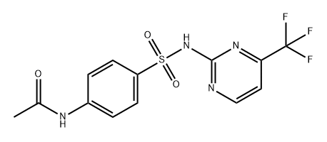 Acetamide, N-[4-[[[4-(trifluoromethyl)-2-pyrimidinyl]amino]sulfonyl]phenyl]- Struktur