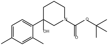 1-Piperidinecarboxylic acid, 3-(2,4-dimethylphenyl)-3-hydroxy-, 1,1-dimethylethyl ester Struktur