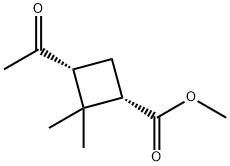 Cyclobutanecarboxylic acid, 3-acetyl-2,2-dimethyl-, methyl ester, (1S,3R)- Struktur