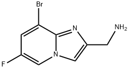 1-{8-bromo-6-fluoroimidazo[1,2-a]pyridin-2-yl}methanamine Struktur