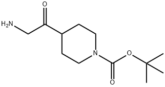 1-Piperidinecarboxylic acid, 4-(2-aminoacetyl)-, 1,1-dimethylethyl ester Struktur