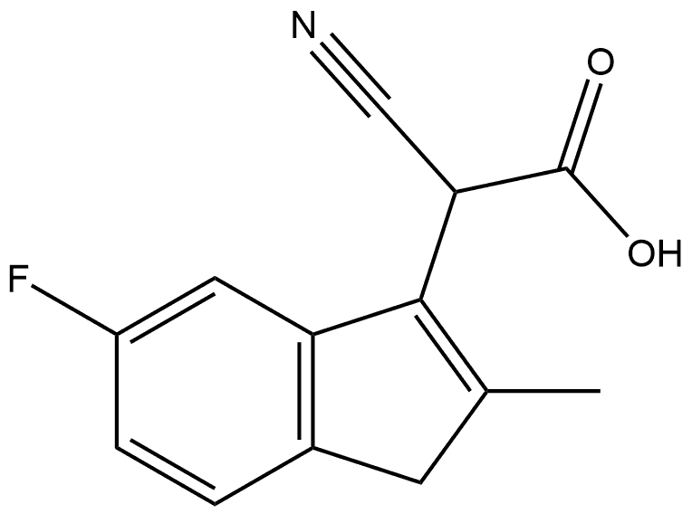 1H-Indene-3-acetic acid, α-cyano-5-fluoro-2-methyl- Struktur