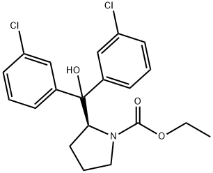 1-Pyrrolidinecarboxylic acid, 2-[bis(3-chlorophenyl)hydroxymethyl]-, ethyl ester, (2S)-