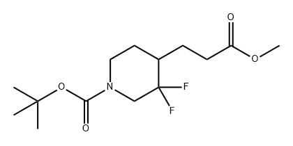 4-Piperidinepropanoic acid, 1-[(1,1-dimethylethoxy)carbonyl]-3,3-difluoro-, methyl ester Struktur