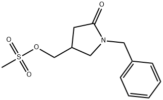 2-Pyrrolidinone, 4-[[(methylsulfonyl)oxy]methyl]-1-(phenylmethyl)- Struktur