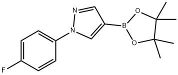 1H-Pyrazole, 1-(4-fluorophenyl)-4-(4,4,5,5-tetramethyl-1,3,2-dioxaborolan-2-yl)- Struktur