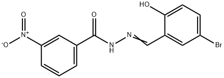 (E)-N-(5-bromo-2-hydroxybenzylidene)-3-nitrobenzohydrazide Struktur